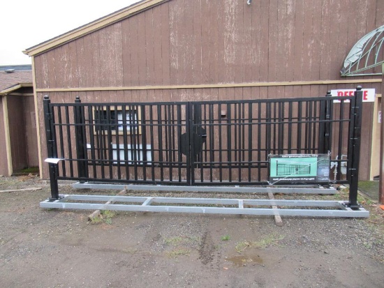 2023 STEELMAN 20' METAL FARM DRIVEWAY GATE W/ BASE (UNUSED)
