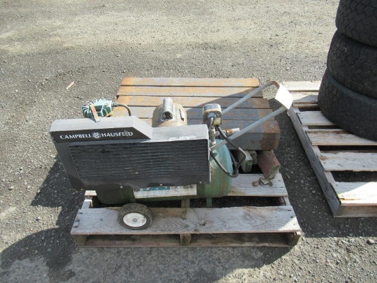CAMPBELL HAUSFELD AIR COMPRESSOR *NON-RUNNING, & (5) 4.5'' X 4.5'' X 3' STEEL BALLASTS