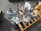 (5) STOOLS ON WHEELS W/ CUSHIONS & (1) ADJUSTABLE CHAIR ON WHEELS
