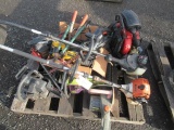 SHINDAWA BACKPACK BLOWER, STIHL WEED EATER, REMINGTON CORDED CHAINSAW, BLACK & DECKER TRIMMER,