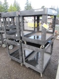 2' X 3' DOUBLE TRAY ULINE CART & (3) DOUBLE TRAY RUBBERMAID 2' X 3' RUBBERMAID CARTS