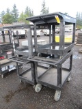 2' X 3' DOUBLE TRAY RUBBERMAID CART & (3) 2' X 3' DOUBLE TRAY ULINE CARTS