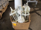 DECORATIVE 8.5' METAL POLE LIGHT & (4) EXTERIOR LIGHTS
