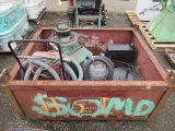 4' X 4' STEEL TOTE W/ BANDING CART, GREENLEE 690 FISHING SYSTEM, HAZARDOUS WET/DRY VACUUM & HEPA