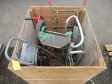 WOODEN TOTE OF (5) BOTTLE STYLE HAND TRUCKS
