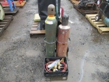 (1) OXYGEN & (1) ACETYLENE BOTTLE & GAUGES W/ CART, TORCH & HOSE