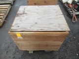 WOODEN TOTE OF ASSORTED LARGE GEARS