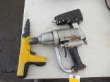 IM51 IMPACT GUN, DEWALT 3500 FASTENING TOOL, & HI RANGER AIR DRILL