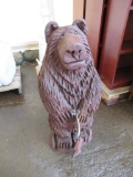 BEAR W/ FISH WOOD CARVING