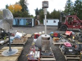 PROPANE PATIO HEATER, TILE SAW, & RYOBI CHOP SAW *NO BATTERY