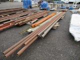 (5) 12' PALLET RACKING CROSS ARMS, (8) ASSORTED LENGTH STEEL POSTS, 20' SMALL & 20' LARGE CHANNEL