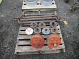 (2) AXLES & ASSORTED 5 LUG HUBS & DRUMS