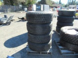 (4) BRIDGESTONE BLIZZAK STUDLESS 265/65R17 TIRES ON 6 LUG DX4 WHEELS