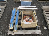 WORK MATE FOLDING WORK BENCH, (2) SAWHORSES, & ASSORTED EXTENSION CORDS