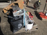 ASSORTED PIPE FITTINGS, SMALL PIPES & WIRE SPOOLS