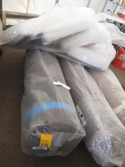 (3) FABRIC ROLLS & (4) CHAIR CUSHIONS