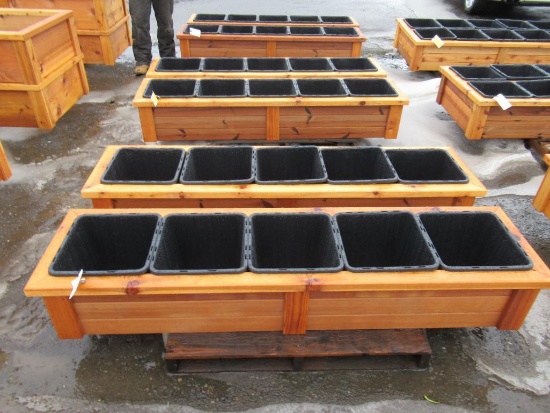 (2) 74'' X 18'' 5-POT CEDAR PLANTER BOXES