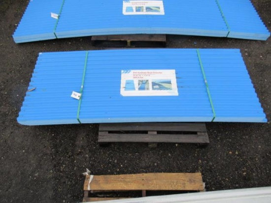 (30) 95'' X 36 3/4'' BLUE PVC SYNTHETIC RESIN POLYESTER CORRUGATED ROOF SHEETS (UNUSED)