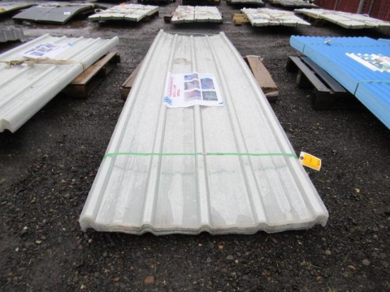(30) 142.5'' X 35'' POLYCARBONATE PLASTIC CLEAR WAVED ROOFING PANELS (UNUSED)