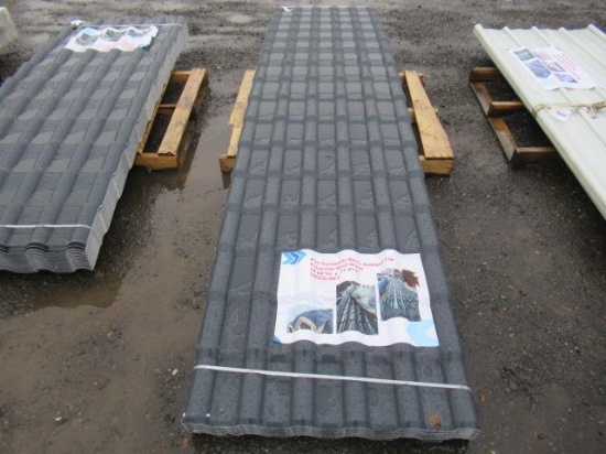 (30) 12' X 3' PVC SYNTHETIC RESIN ANTIQUE TILE POLYESTER ROOF SHEETS (UNUSED)