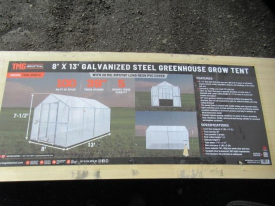 2024 TMG-GH813 8' X 13' 100SQ FT GALVANIZED STEEL GREENHOUSE GROW TENT (UNUSED)