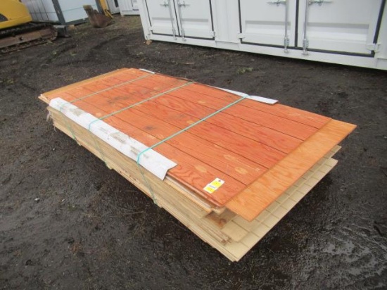 APPROX (27) T-1-11 ASSORTED SIZE PLYWOOD SIDING SHEETS