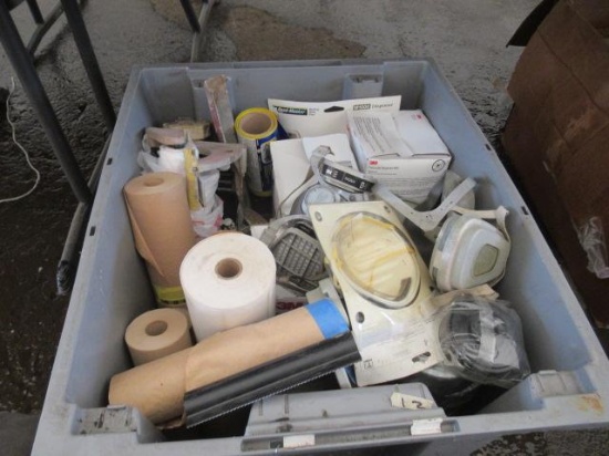 ASSORTED RESPIRATORS, MASKING PAPER, & ROLLERS