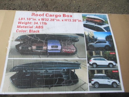 81.1'' X 32.28'' X 13.38'' BLACK ABS ROOF CARGO BOX (UNUSED)