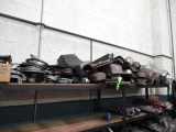 CONTENTS OF RACK - ASSORTED OIL PANS, VALVE COVERS, & INTAKE MANIFOLDS