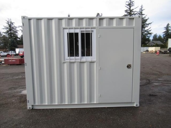 2024 10' STORAGE CONTAINER W/ WINDOW & SIDE MAN DOOR (UNUSED)