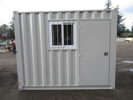 2024 10' STORAGE CONTAINER W/ WINDOW & SIDE MAN DOOR (UNUSED)