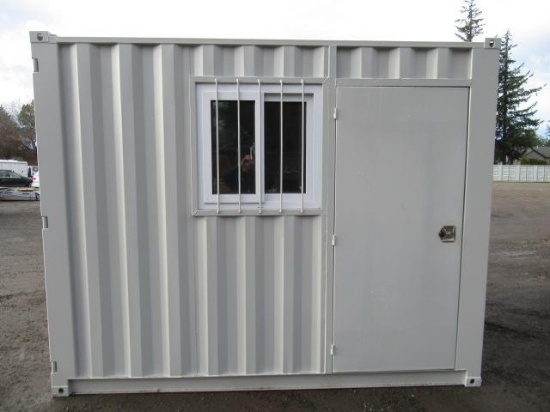 2024 10' STORAGE CONTAINER W/ WINDOW & SIDE MAN DOOR (UNUSED)