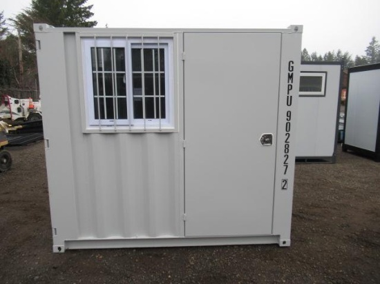 2025 8' STORAGE CONTAINER W/ WINDOW & SIDE MAN DOOR (UNUSED)