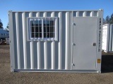 2025 12' STORAGE CONTAINER W/ WINDOW & SIDE MAN DOOR (UNUSED)