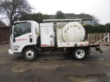 2014 ISUZU NPR HD SEWAGE PUMP & PORTABLE RESTROOM TRANSPORT TRUCK