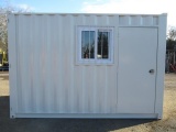 2025 12' STORAGE CONTAINER W/ WINDOW & SIDE MAN DOOR (UNUSED)