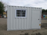 2025 12' STORAGE CONTAINER W/ WINDOW & SIDE DOOR (UNUSED)