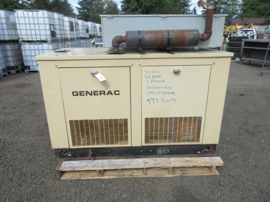 GENERAC 20KW 20KVA LNG/PROPANE GENERATOR
