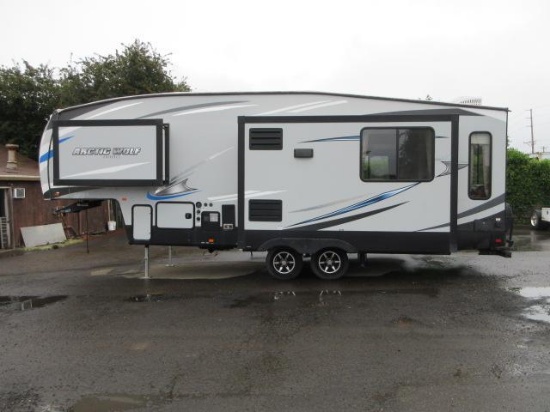 2019 FOREST RIVER 285DRL4 CHEROKEE ARCTIC WOLF LIMITED TANDEM AXLE 5TH WHEEL TRAVEL TRAILER