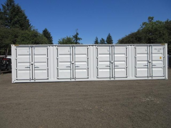 2025 40' HIGH CUBE SHIPPING CONTAINER W/ (4) SIDE DOORS