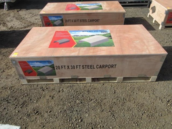 2025 CP2030 20' X 30' STEEL CARPORT (UNUSED)