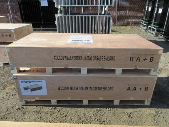 2025 42' X 26' X 14' ALL VERTICAL METAL GARAGE BUILDING (UNUSED)