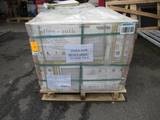 (28) BOXES/(224) PIECES TOTAL OF 12'' X 24'' ALLEN ROTH PORCELAIN WALL/FLOOR TILES (MOONLIGHT GRAY)