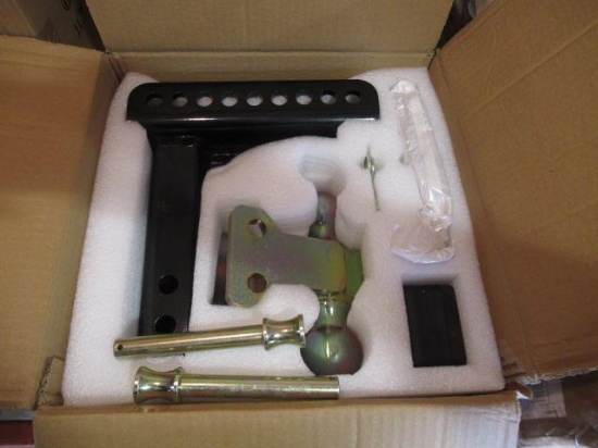 2'' ADJUSTABLE TRAILER HITCH KIT W/ LOCK, & 2'' & 2 5/16'' BALLS (UNUSED)