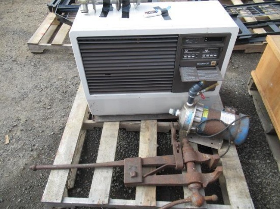 KERO-SUN MONITOR 30 KEROSENE HEATER, G & L 1 X 1 1/4-S ELECTRIC PUMP, & WELDING VISE