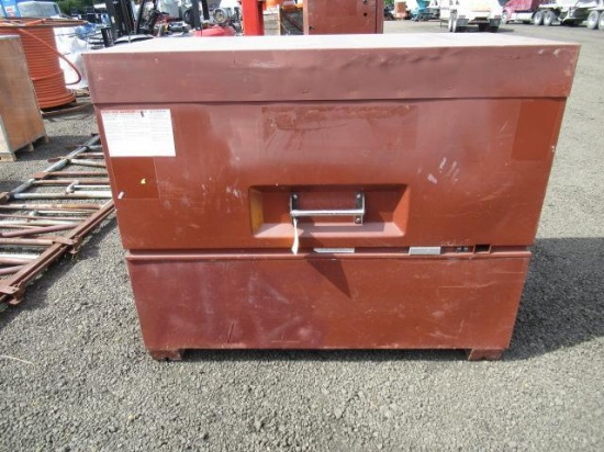 DELTA 58'' X 29'' X 48'' JOB BOX W/ FORK POCKETS & CASTERS INSIDE