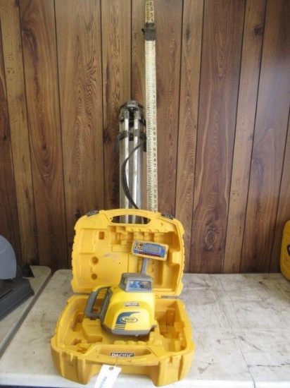 SPECTRA PRECISION LL300N LASER LEVEL W/ HL450 RECEIVER, TRIPOD, & MEASURING STICK