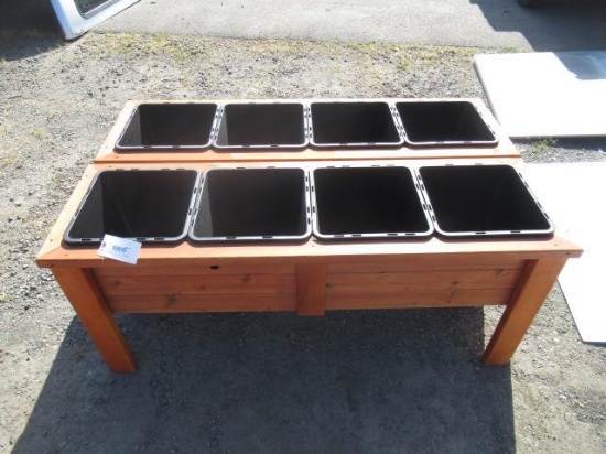 (2) 5' X 1' 6'' RAISED 4-POT PLANTER BOXES (UNUSED)