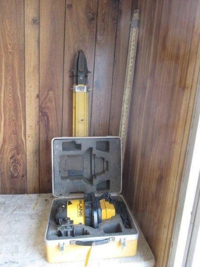 **PULLED** SPECTRA-PHYSICS L1145-1 LASERPLANE LASER LEVEL W/ LASER EYE RECEIVER, TRISTAND, &