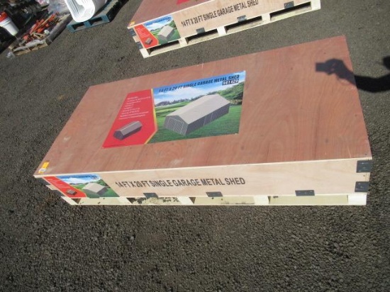 2025 SG1420 14' X 20' SINGLE GARAGE METAL SHED (UNUSED)